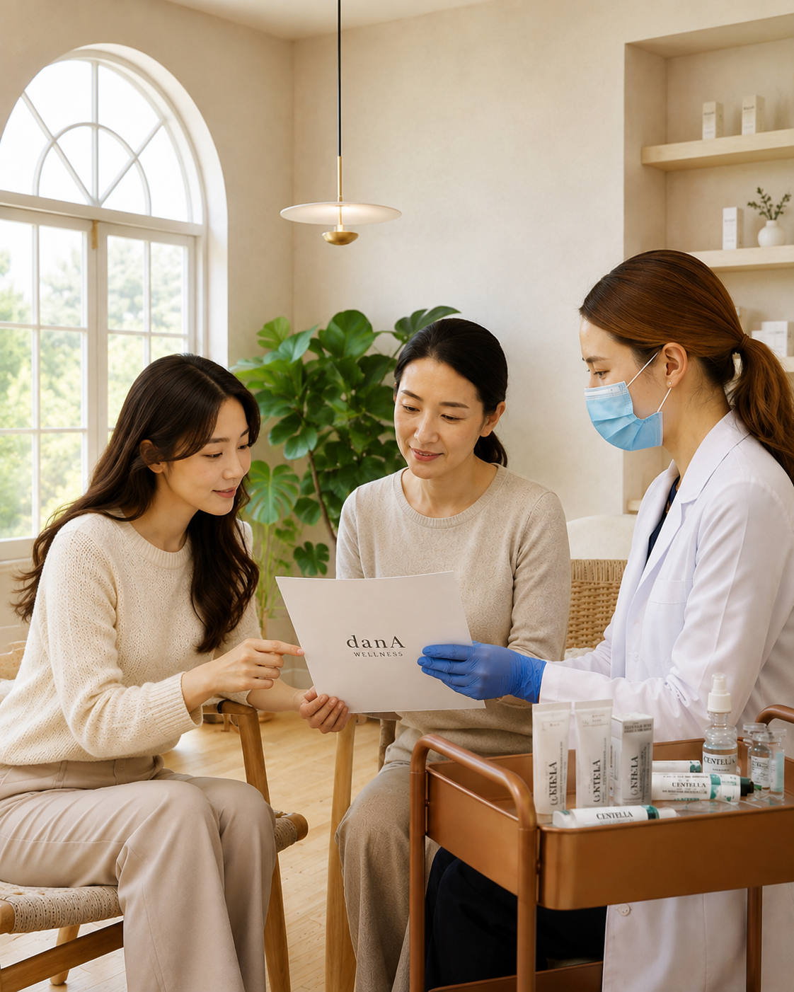 Clients reviewing treatment plan with clinician
